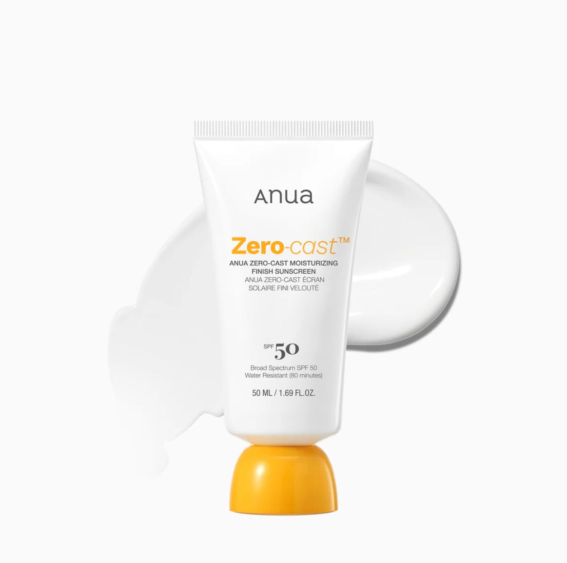 Anua Zero-Cast Moisturising Finish Sunscreen SPF 50+ PA++++